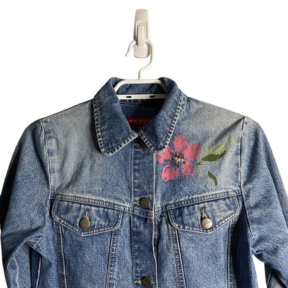 Jackpot by Carli Gry Youth Girls Floral Graphic Print Denim Jacket - Picture 2 of 11